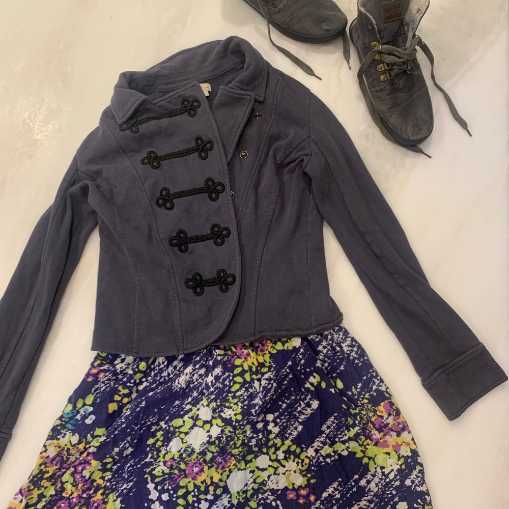 Blueish Grey Military Snap Up Jacket Nordstrom